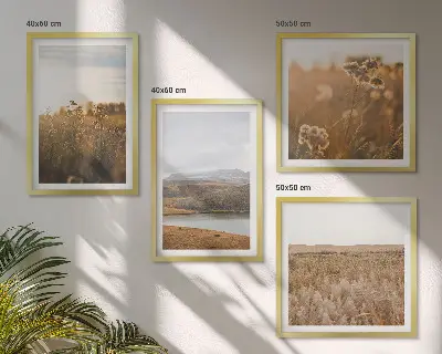 Wanddeko-Set mit Motiven von Landschaften, Wiesen, Bergen und Seen