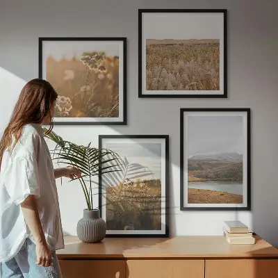 Wanddeko-Set mit Motiven von Landschaften, Wiesen, Bergen und Seen