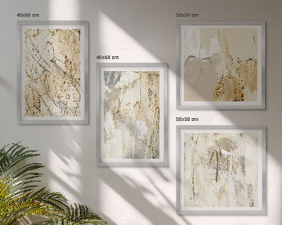 Polyptychon mit rahmen Beige abstrakte Formen Linien