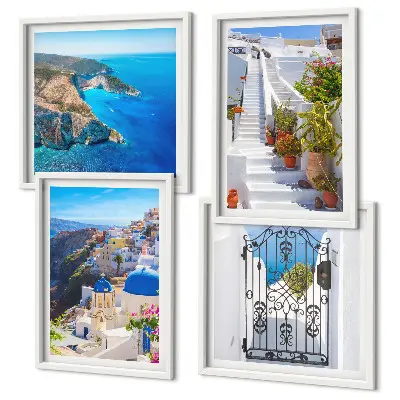 Wanddeko-Set griechische Architektur auf Santorin in Oia