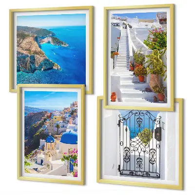 Wanddeko-Set griechische Architektur auf Santorin in Oia