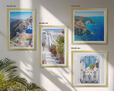 Wanddeko-Set griechische Architektur auf Santorin in Oia