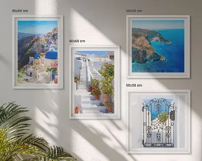 Wanddeko-Set griechische Architektur auf Santorin in Oia