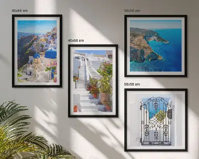 Wanddeko-Set griechische Architektur auf Santorin in Oia