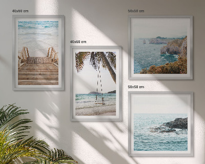 Wanddeko-set Treppe, Strand, Meerblick, Schaukel
