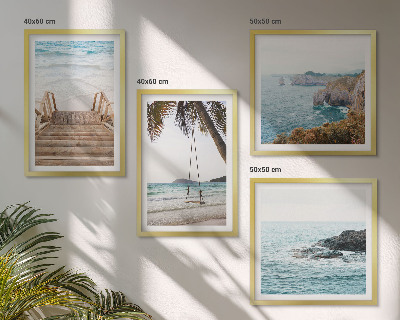 Wanddeko-set Treppe, Strand, Meerblick, Schaukel