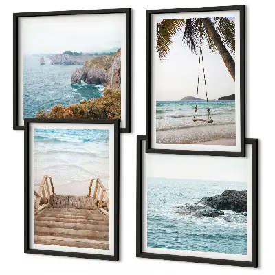 Wanddeko-Set mit Treppen-, Strand- und Meerblick-Motiven sowie Schaukel
