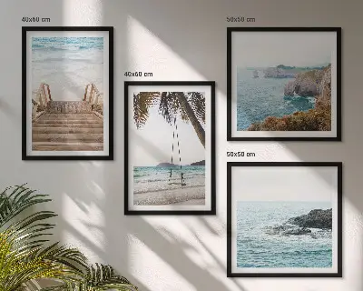 Wanddeko-Set mit Treppen-, Strand- und Meerblick-Motiven sowie Schaukel