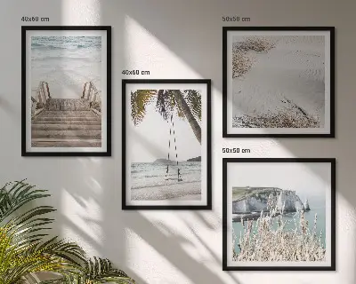 Strandtreppe Schaukel Meer als Polyptychon mit Rahmen