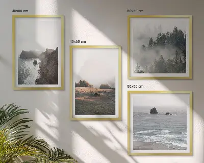 Wanddeko-Set mit Landschaften aus Bergen und Meer