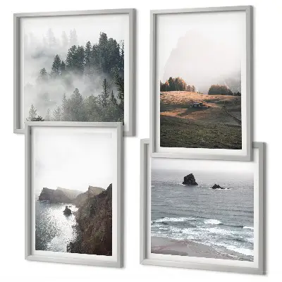 Wanddeko-Set mit Landschaften aus Bergen und Meer