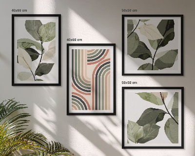Wanddeko-set Geometrische Pflanzenmotive