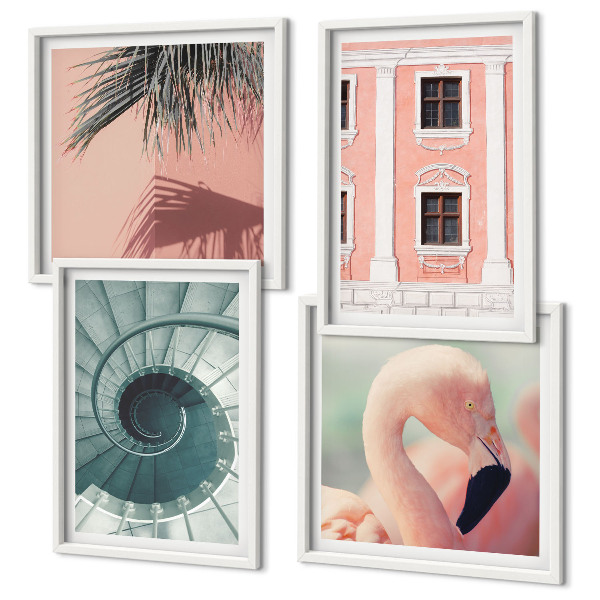 Wanddeko-set Architektur-Pastellmuster