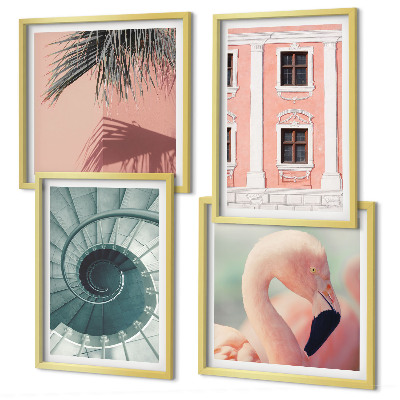 Wanddeko-set Architektur-Pastellmuster