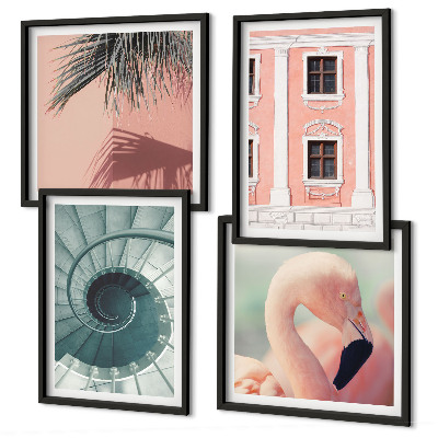 Wanddeko-set Architektur-Pastellmuster