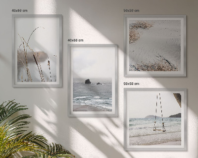 Polyptychon mit rahmen Vegetation am Wasser im Sommer