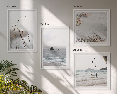 Polyptychon mit rahmen Vegetation am Wasser im Sommer