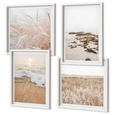 Wanddeko-set Strandwellen, Steine, Sommer