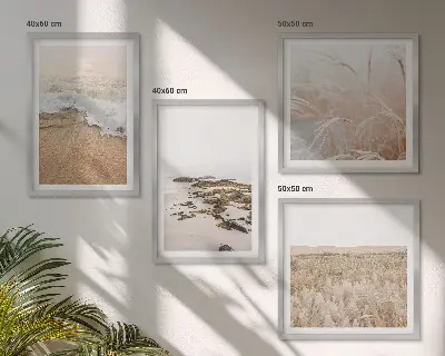 Wanddeko-Set Strandwellen mit Steinen im Sommerdesign