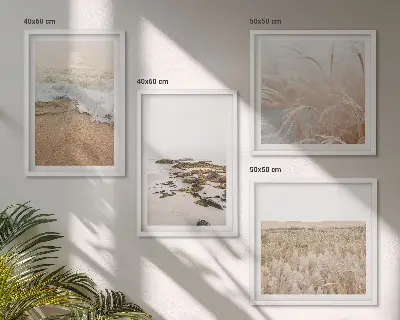 Wanddeko-Set Strandwellen mit Steinen im Sommerdesign
