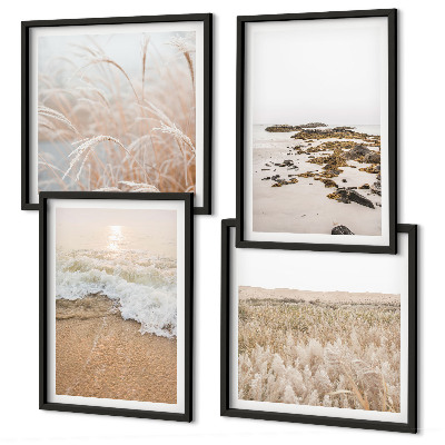 Wanddeko-set Strandwellen, Steine, Sommer