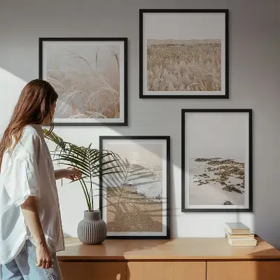 Wanddeko-Set Strandwellen mit Steinen im Sommerdesign