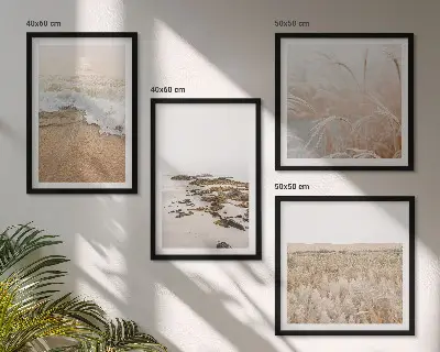 Wanddeko-Set Strandwellen mit Steinen im Sommerdesign