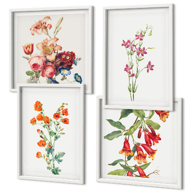 Wanddeko-set Blumenmalerei im Retro-Stil