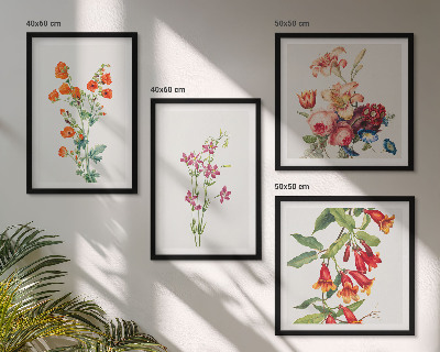 Wanddeko-set Blumenmalerei im Retro-Stil