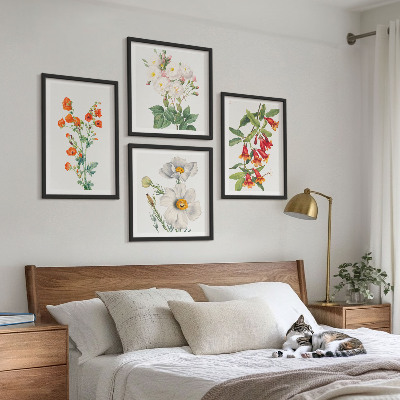 Polyptychon mit rahmen Retro-Blumenmalerei