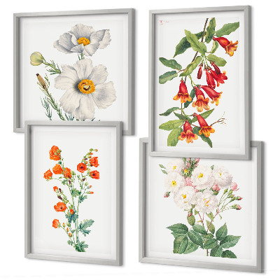 Polyptychon mit rahmen Retro-Blumenmalerei