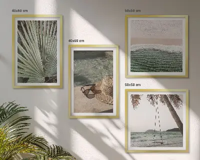 Wanddeko-Set mit Blättermotiv für den Urlaub