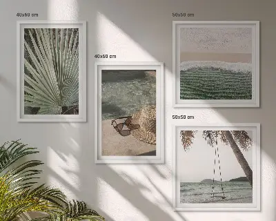 Wanddeko-Set mit Blättermotiv für den Urlaub