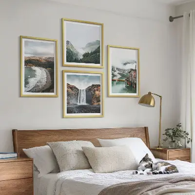 Wanddeko-Set mit Motiv Bergstrände, Wolken und Wasser