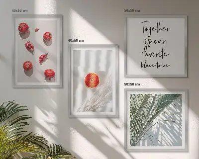 Feiertags-Palmenfrucht-Inschrift als gerahmtes Polyptychon