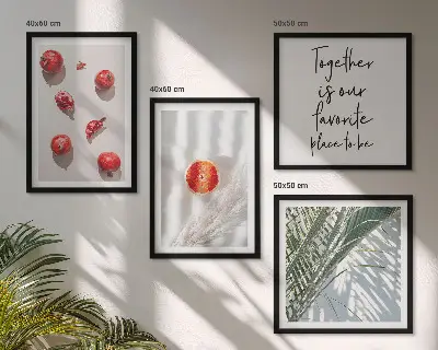 Feiertags-Palmenfrucht-Inschrift als gerahmtes Polyptychon