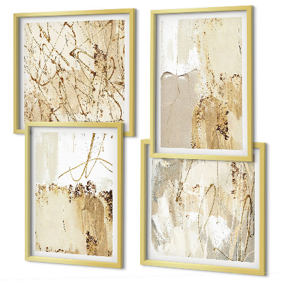 Wanddeko-set Abstrakte Muster beige weiß