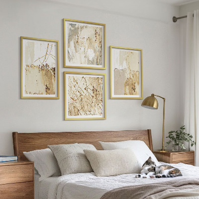 Wanddeko-set Abstrakte Muster beige weiß