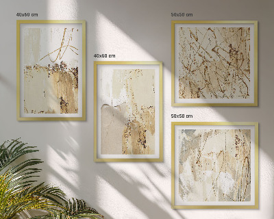 Wanddeko-set Abstrakte Muster beige weiß