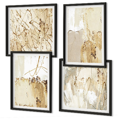 Wanddeko-set Abstrakte Muster beige weiß