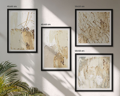Wanddeko-set Abstrakte Muster beige weiß