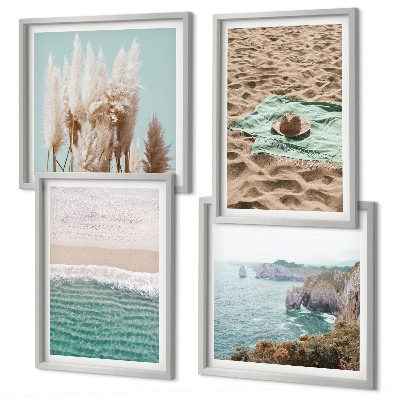 Wanddeko-set Strandwellen Grashut