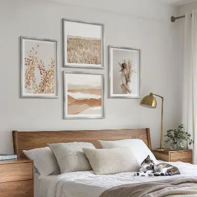 Polyptychon mit Rahmen mit Pflanzenmotiven im Boho-Stil