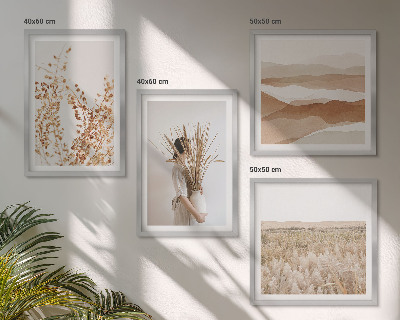 Polyptychon mit rahmen Pflanzenmotive im Boho-Stil