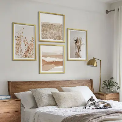 Polyptychon mit Rahmen mit Pflanzenmotiven im Boho-Stil
