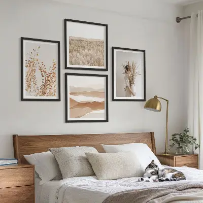 Polyptychon mit Rahmen mit Pflanzenmotiven im Boho-Stil