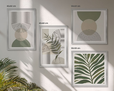 Wanddeko-set Abstrakte Blätter im Boho-Stil