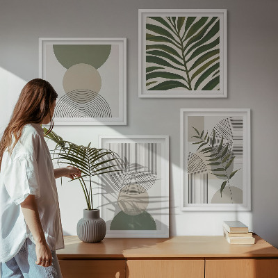 Wanddeko-set Abstrakte Blätter im Boho-Stil