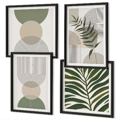 Wanddeko-set Abstrakte Blätter im Boho-Stil