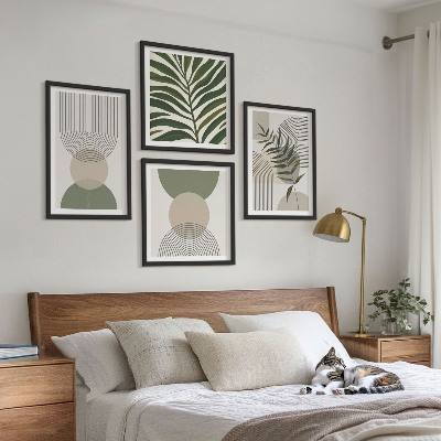 Wanddeko-set Abstrakte Blätter im Boho-Stil